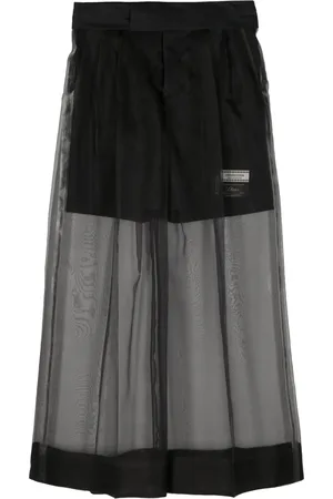 UNDERCOVER Pantalones anchos con capa de seda