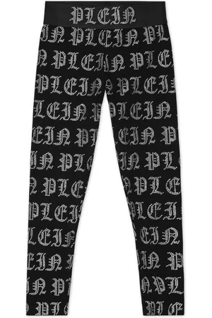 Philipp Plein Leggins con detalles de strass y logo estampado