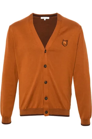Maison Kitsuné Cárdigan con parche del logo