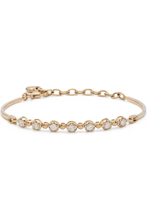Dana Rebecca Designs Pulsera Poppy Rae Pebble Row grande en oro amarillo de 14kt con diamante
