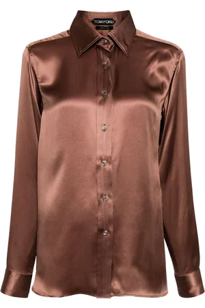 Tom Ford Camisa de seda satinada manga larga