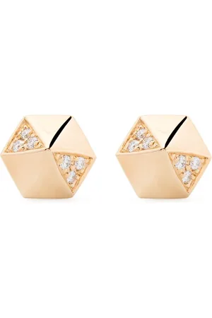 HARWELL GODFREY Aretes Pyramid en oro amarillo de 18kt con diamante