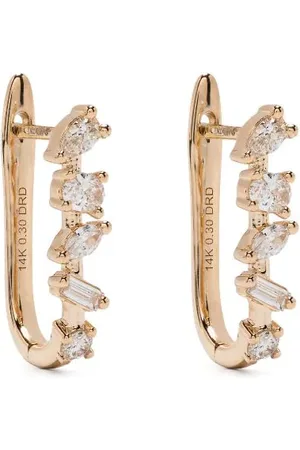 Dana Rebecca Designs Arracadas Alexa Jordyn en oro amarillo de 14kt con diamante