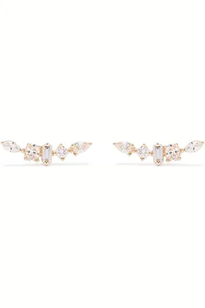 Dana Rebecca Designs Aretes Alexa Jordyn en oro amarillo de 14kt con diamante