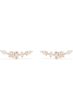 Dana Rebecca Designs Aretes Alexa Jordyn en oro amarillo de 14kt con diamante