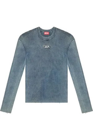Diesel Top de canalé con aplique del logo
