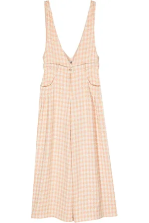 CHANEL Jumpsuit de tweed con motivo pied de poule 2023
