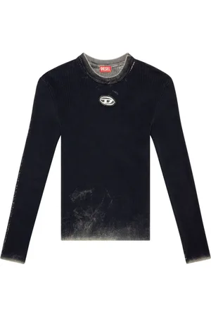 Diesel Top de canalé con aplique del logo