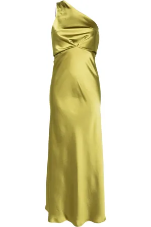 BLANCA Vestido de fiesta satinado con hombro descubierto
