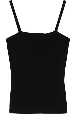 Rohe Camiseta tejida de canalé con cuello cuadrado