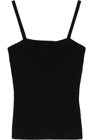 Rohe Camiseta tejida de canalé con cuello cuadrado