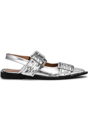 Ganni Flats con efecto metalizado