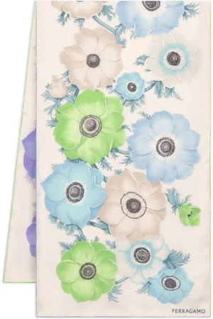 Salvatore Ferragamo Mascada de seda con estampado floral