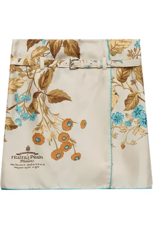 Prada Falda de seda con estampado floral