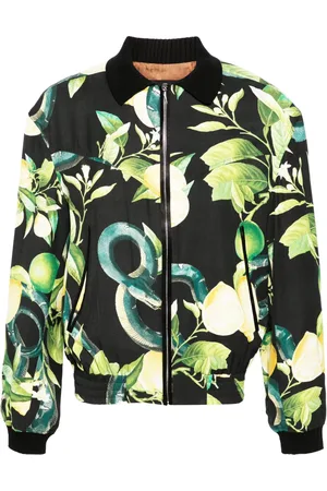 Roberto Cavalli Chamarra bomber con estampado de leopardo