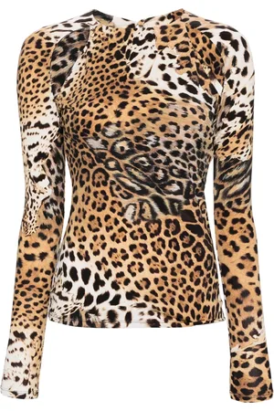 Roberto Cavalli Blusa con estampado Jaguar Skin