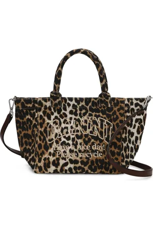 Ganni Tote con estampado de leopardo