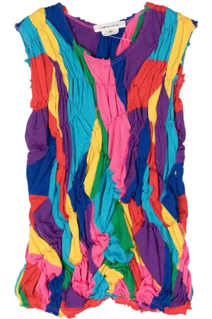 Comme des Garçons Top fruncido con motivo geométrico