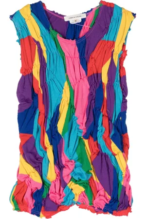 Comme des Garçons Top fruncido con motivo geométrico