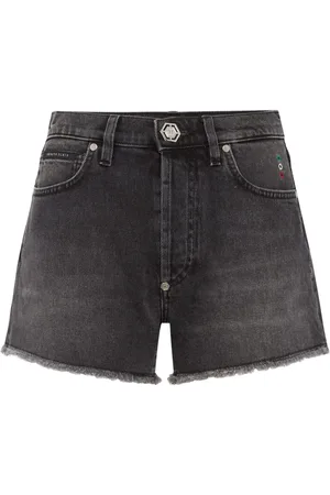 Philipp Plein Shorts de mezclilla con aplique del logo