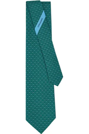 Salvatore Ferragamo Corbata de seda con estampado Gancini