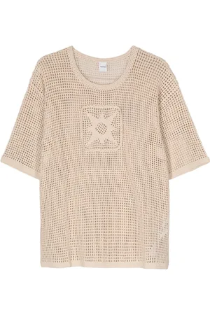 Nanushka Top tejido de crochet Estienne