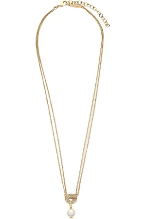 Salvatore Ferragamo Collar Gancini con dije de perla