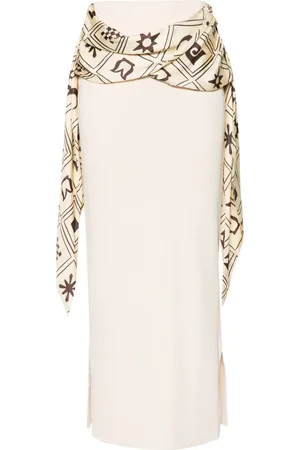 Nanushka Falda midi Maltha con detalle de mascada