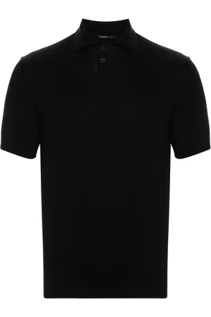 TRANSIT Playera tipo polo tejida de canalé