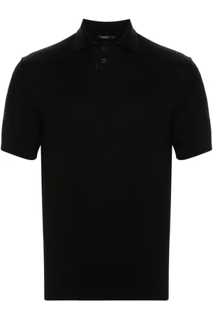 TRANSIT Playera tipo polo tejida de canalé