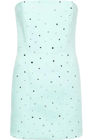 GIUSEPPE DI MORABITO Vestido corto strasspless con detalles de strass