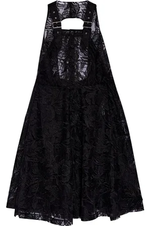NOIR KEI NINOMIYA Vestido midi de encaje transparente
