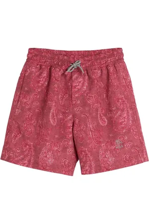Brunello Cucinelli Shorts de playa con estampado de bandana