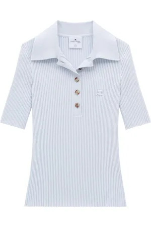 Courrèges Playera tipo polo tejida de canalé Iconic