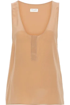 Saint Laurent Top de seda sin mangas