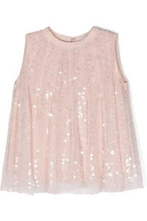 Brunello Cucinelli Blusa sin mangas bordada con lentejuelas