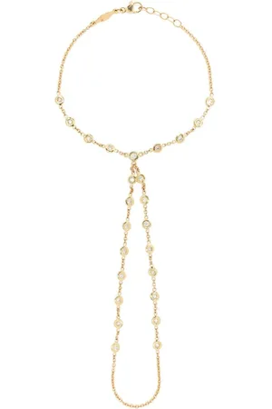 JACQUIE AICHE Pulsera 25 Double Stem en oro amarillo de 14kt con diamante