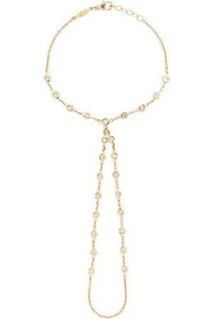 JACQUIE AICHE Pulsera 25 Double Stem en oro amarillo de 14kt con diamante