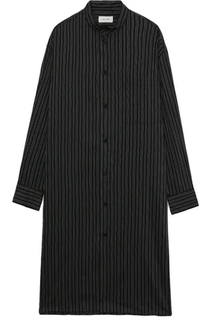 LEMAIRE Vestido camisero midi con rayas estampadas