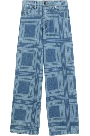 Charles Jeffrey Loverboy Jeans anchos con motivo de cuadros tartán