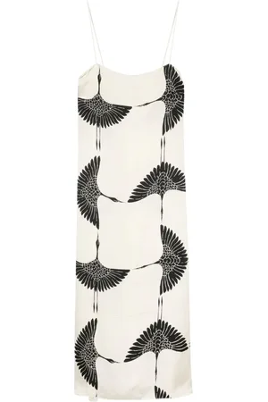 Khaite Vestido midi con estampado Sicily Crane