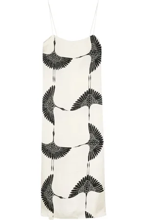 Khaite Vestido midi con estampado Sicily Crane