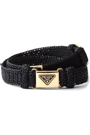 Prada Cinturón de crochet con logo triangular