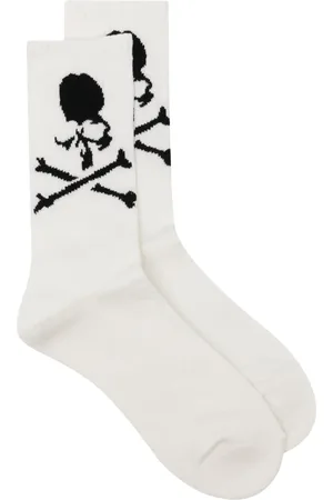 MASTERMIND JAPAN Calcetines tejidos de canalé con logo en jacquard