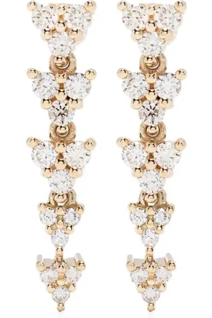 JACQUIE AICHE Aretes 5 Liz en oro amarillo de 14kt con diamante