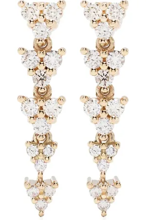 JACQUIE AICHE Aretes 5 Liz en oro amarillo de 14kt con diamante