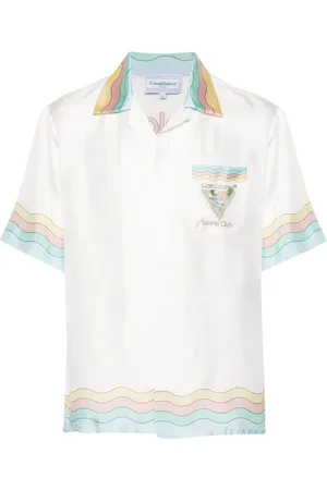 Casablanca Camisa de seda con cuello cubano