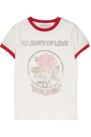 Golden Goose Playera con estampado de rosa