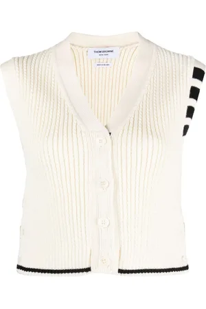 Thom Browne Chaleco tejido en intarsia con motivo 4-Bar