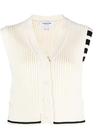 Thom Browne Chaleco tejido en intarsia con motivo 4-Bar